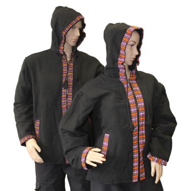 Black Bhutan Trimmed Jacket - Extra Large