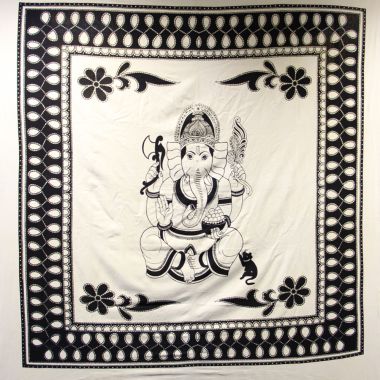 Black & White Ganesha Bedspread