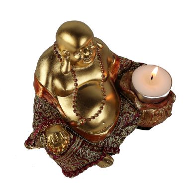 Sitting Chinese Buddha Tealight Holder 