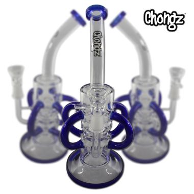 Chongz "Malice" 28cm Spider Glass Bong With Blue Accents