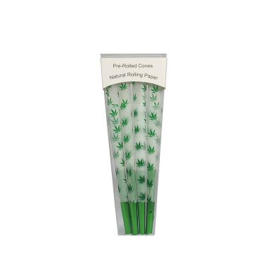 Colourful Patterned Natural Pre-Rolled Cones - Leaf (Green)