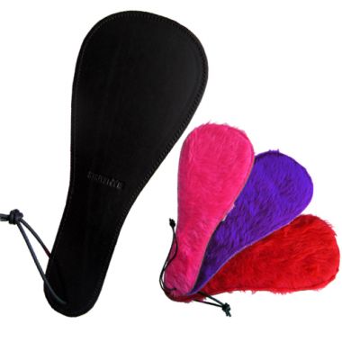 Leather Fur Lined Paddles - Purple