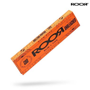 ROOR CBD Gum Unbleached Rolling Papers - Slim + Tips