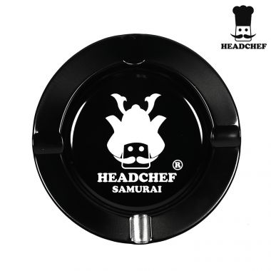 Headchef Round Black Metal Ashtray - Headchef Samurai