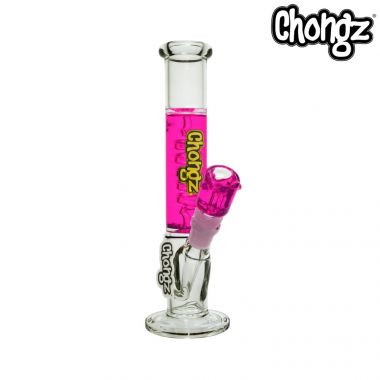 Chongz 23cm "Banana" Liquid Filled Glass Bong - Pink