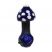 Coloured Glass Mushroom Pipe - Blue